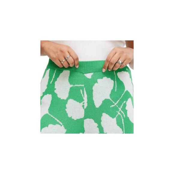 DVF Ginkgo Green Knit Sweater Pants NWT Wide Leg Diane Von Furstenberg XXS - Picture 2 of 6